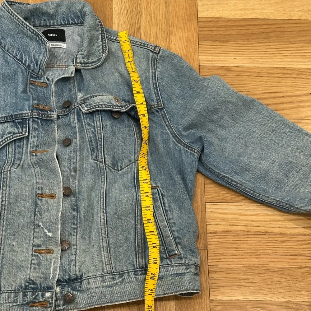 BDG Denim Jacket with Flamingo Embroidery Indie Boho Festival